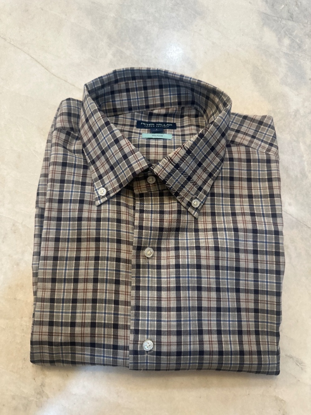 Peter Millar button down plaid shirt